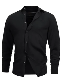 Indicode Herren Hemd Langarm - INGilman in schwarz