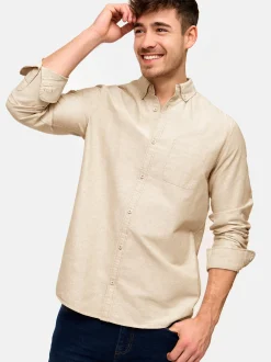 Indicode Herren Hemd Langarm - Kepner in beige