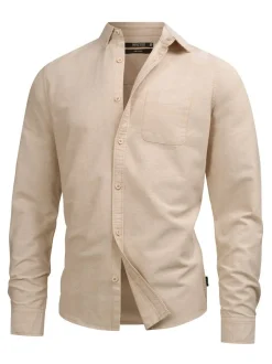 Indicode Herren Hemd Langarm - Kepner in beige