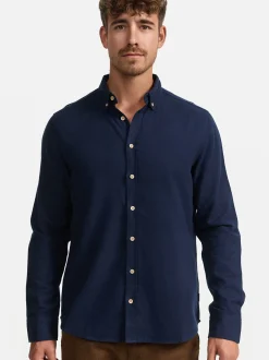 Indicode Herren Hemd Langarm - Riverside in marine