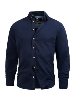Indicode Herren Hemd Langarm - Riverside in marine