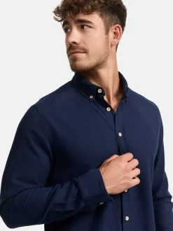 Indicode Herren Hemd Langarm - Riverside in marine