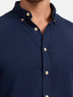 Indicode Herren Hemd Langarm - Riverside in marine