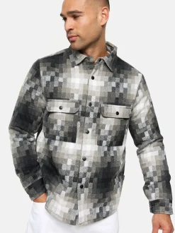Indicode Herren Hemd Langarm - Spin in grau
