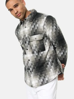 Indicode Herren Hemd Langarm - Spin in grau