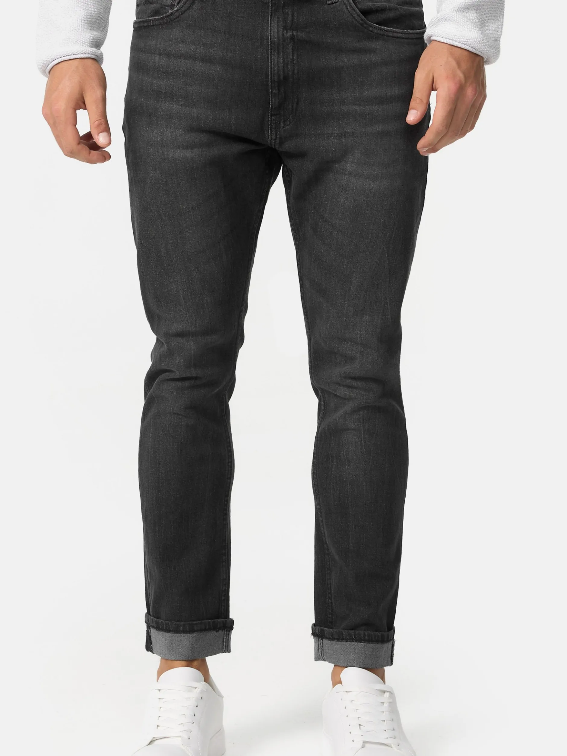 Indicode Herren Jeanshose - INChammy in schwarz fuchsia