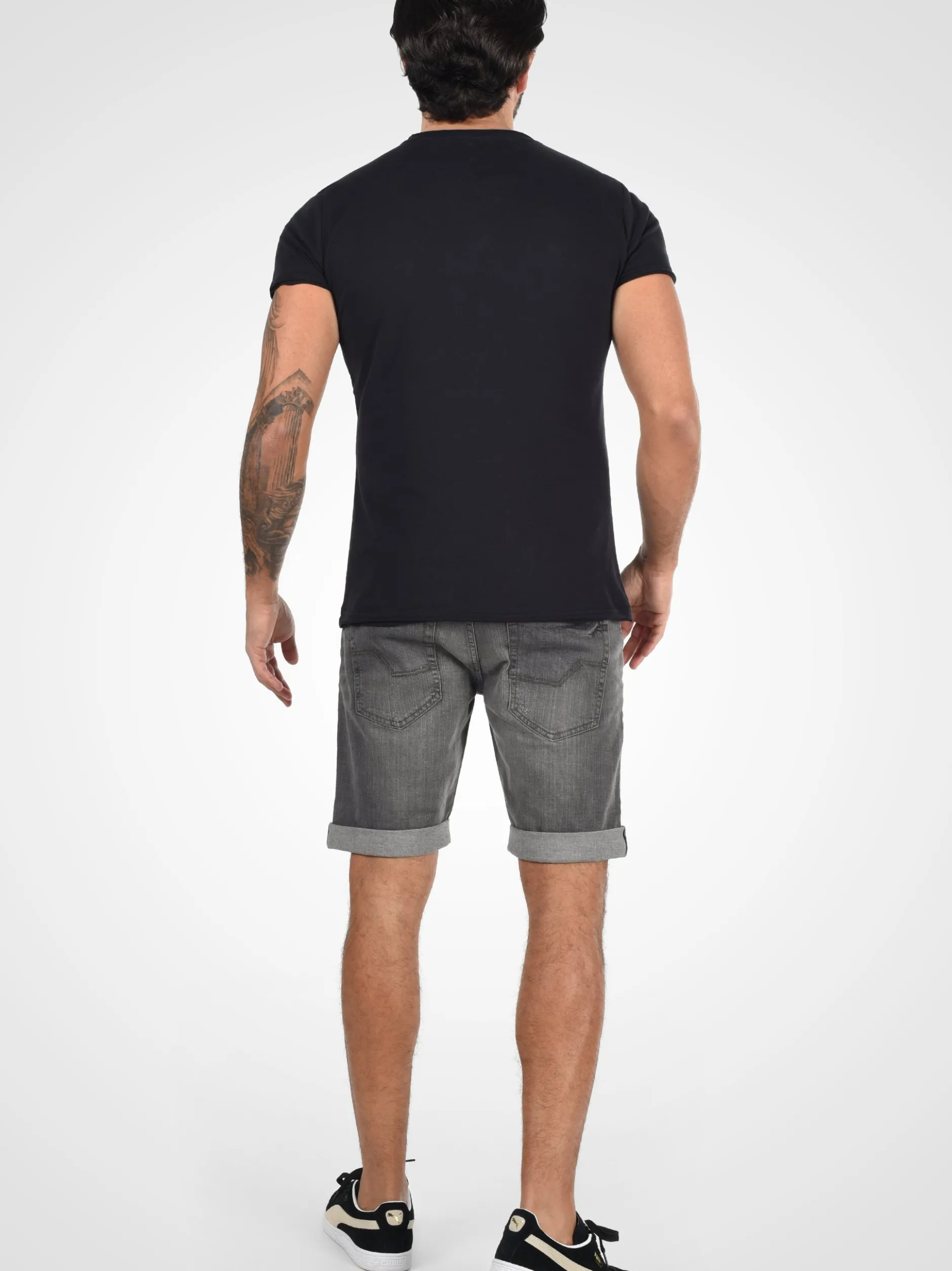 Indicode Herren Jeansshorts - IDQuentin in grau