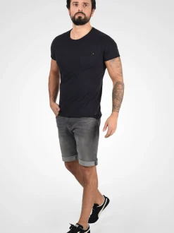 Indicode Herren Jeansshorts - IDQuentin in grau