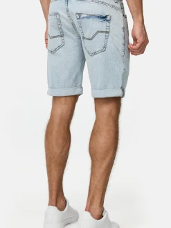 Indicode Herren Jeans Shorts - Caden in bleached blau