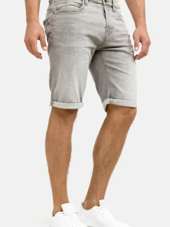 Indicode Herren Jeans Shorts - Caden in hellgrau grau