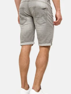Indicode Herren Jeans Shorts - Caden in hellgrau grau