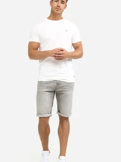 Indicode Herren Jeans Shorts - Caden in hellgrau grau