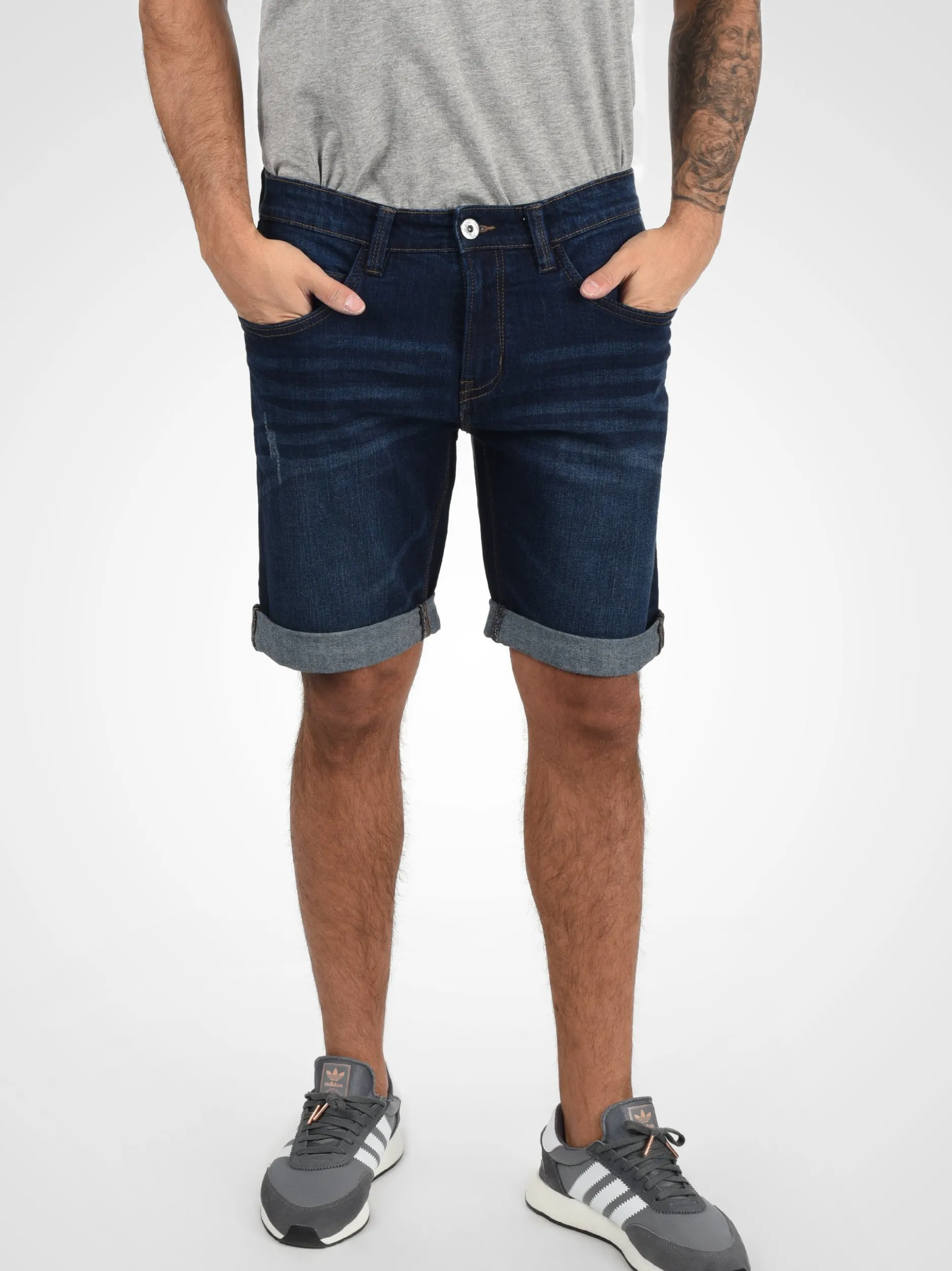 Indicode Herren Jeansshorts - IDQuentin in blau