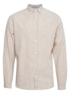 Indicode Herren Langarmhemd - IDHanko in beige