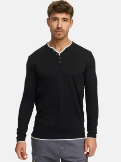 Indicode Herren Langarmshirt - INColeson in schwarz