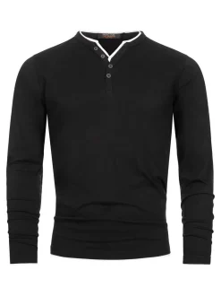 Indicode Herren Langarmshirt - INColeson in schwarz