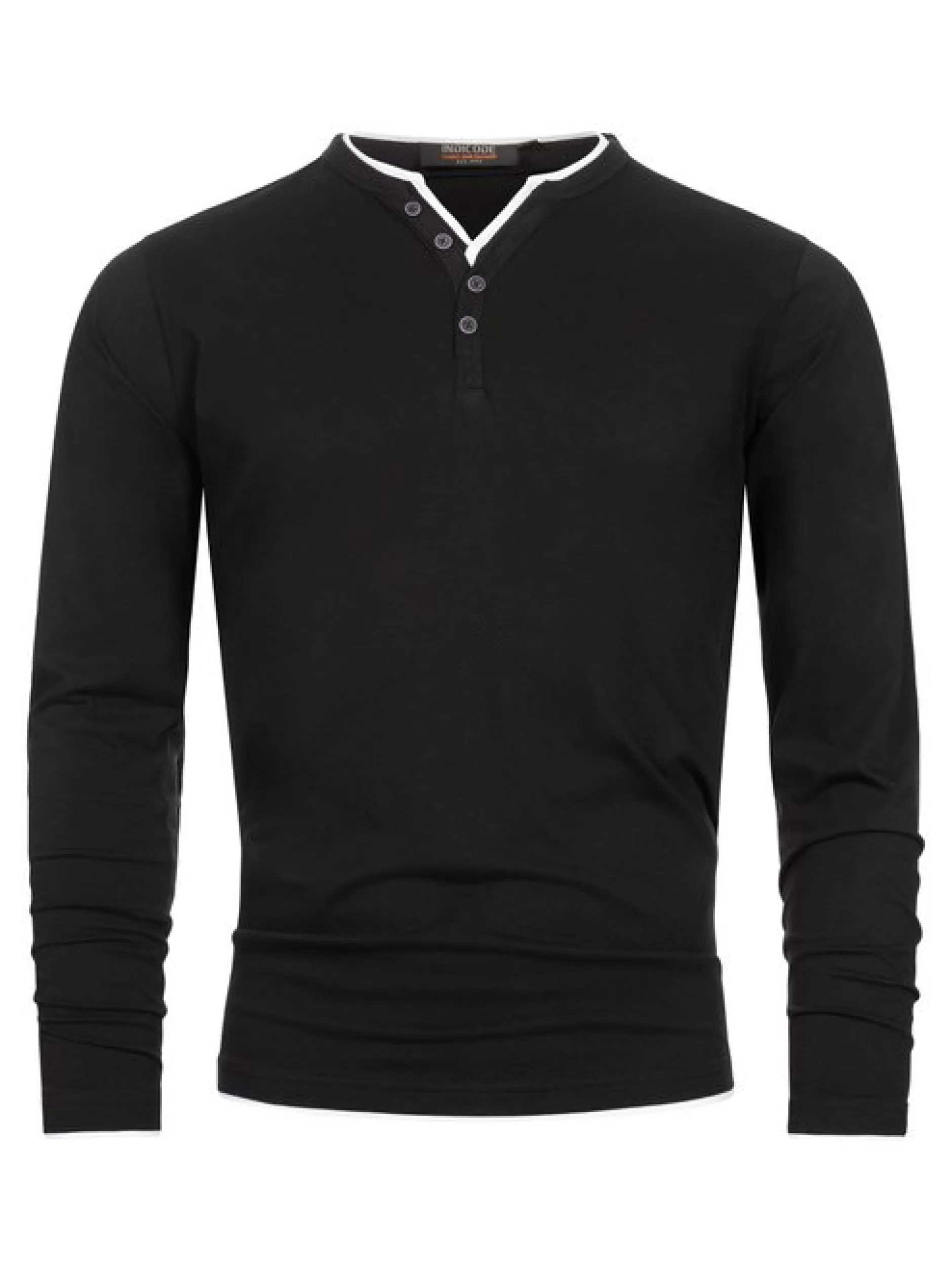 Indicode Herren Langarmshirt - INColeson in schwarz