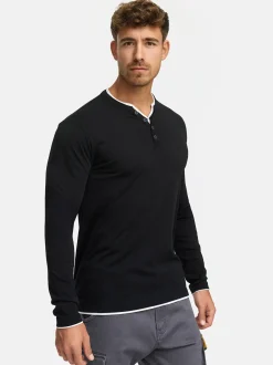 Indicode Herren Langarmshirt - INColeson in schwarz