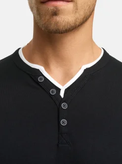 Indicode Herren Langarmshirt - INColeson in schwarz