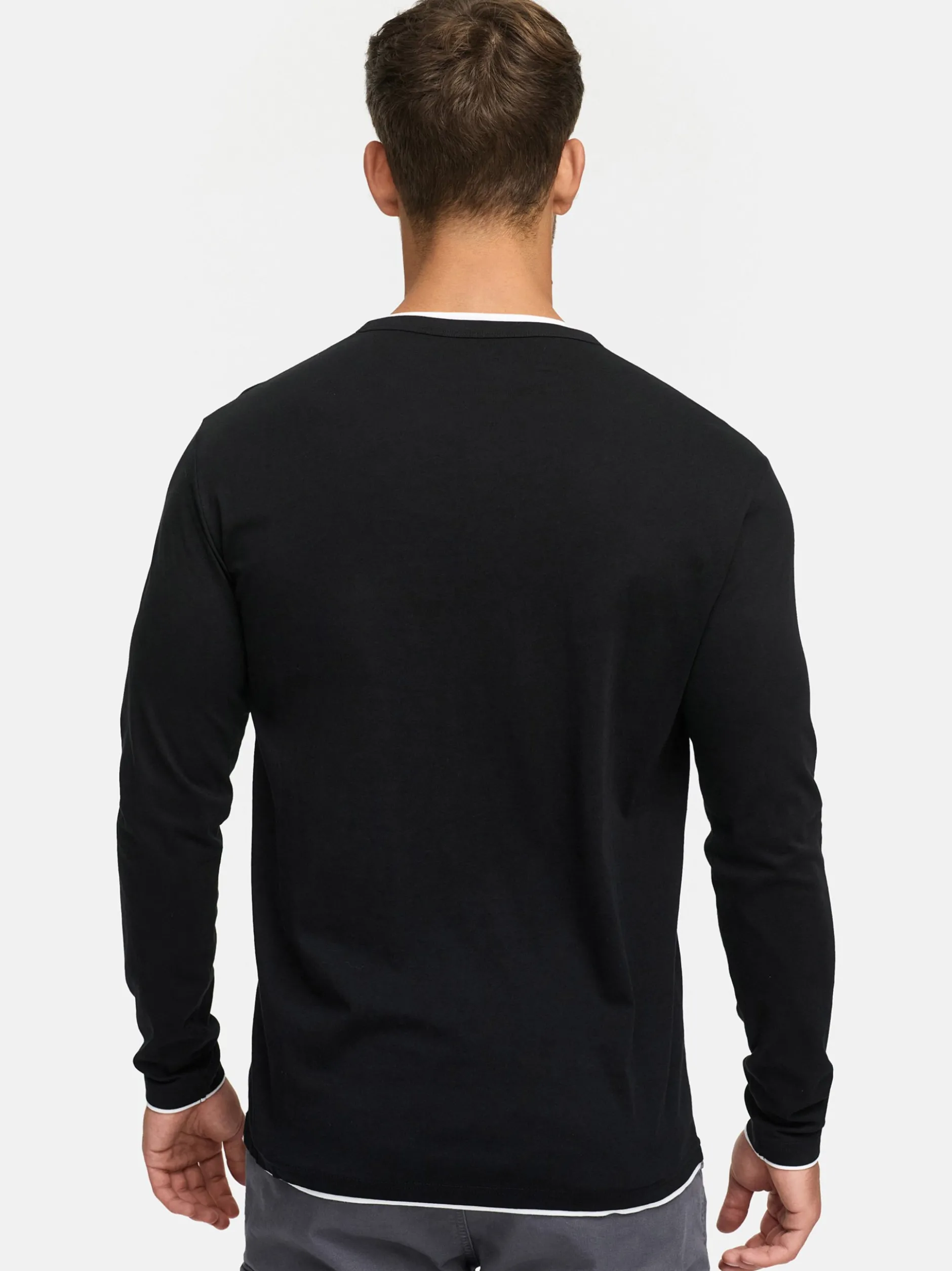 Indicode Herren Langarmshirt - INColeson in schwarz