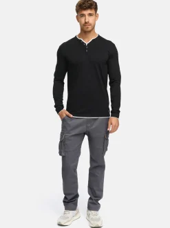 Indicode Herren Langarmshirt - INColeson in schwarz