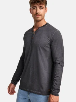 Indicode Herren Langarmshirt - INKilsone in anthrazit grau