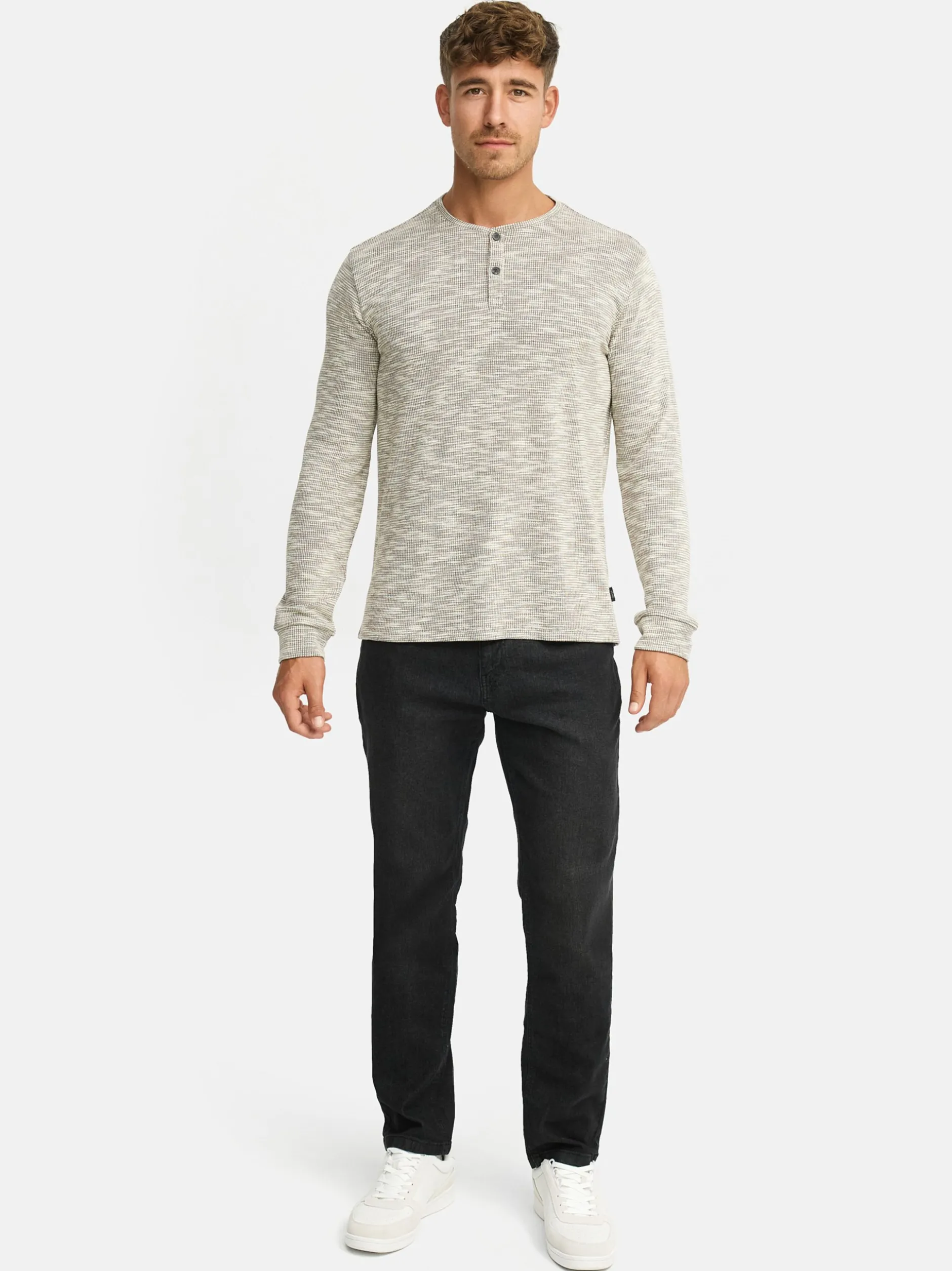 Indicode Herren Langarmshirt - INVitus in braun beige