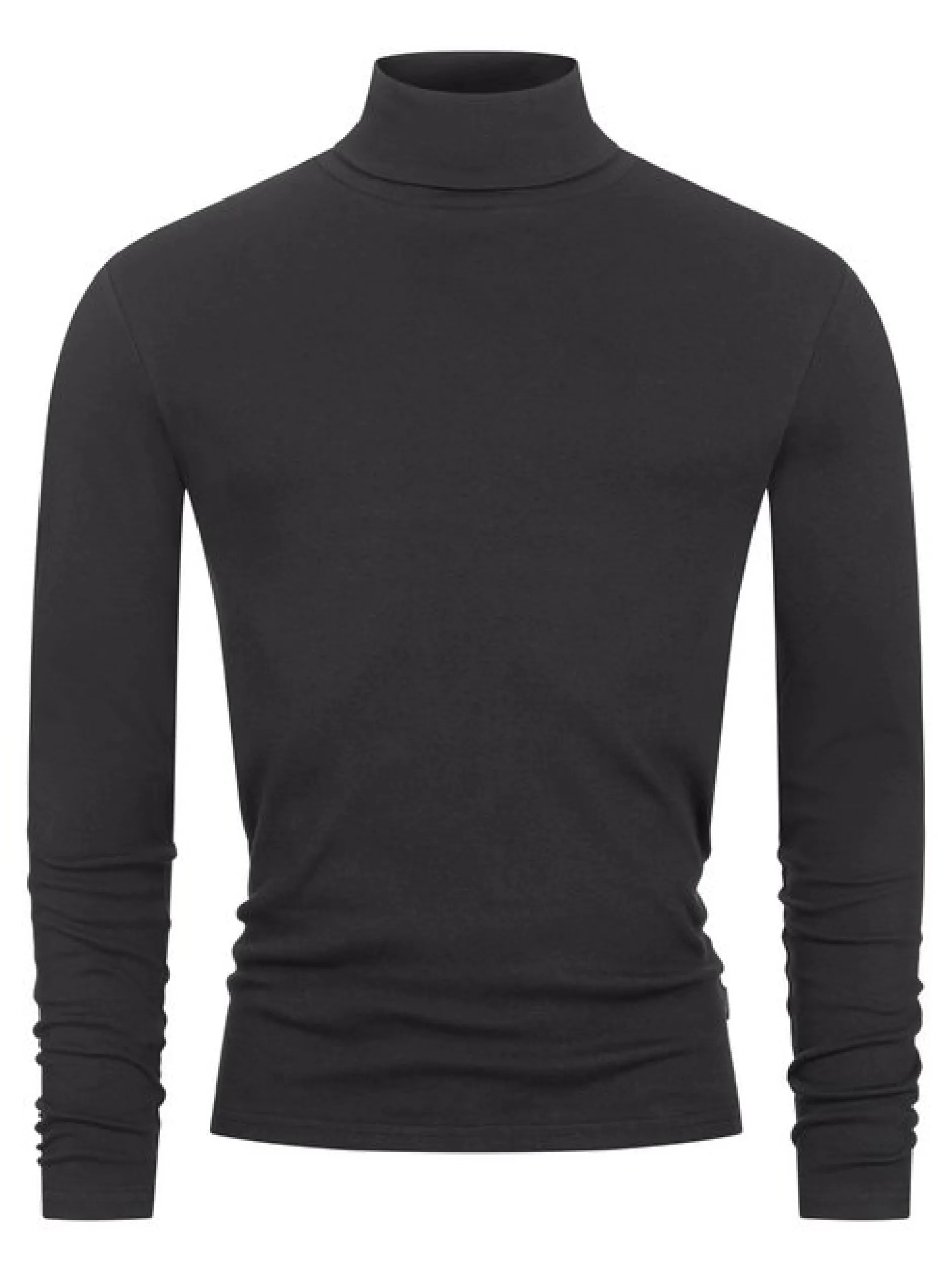 Indicode Herren Langarmshirt Rollkragen - Eagon in schwarz