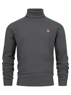 Indicode Herren Langarmshirt Rollkragen - INGuadalupe Roll neck in anthrazit