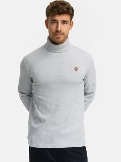 Indicode Herren Langarmshirt Rollkragen - INGuadalupe Roll neck in hellgrau