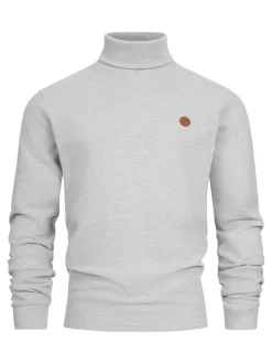 Indicode Herren Langarmshirt Rollkragen - INGuadalupe Roll neck in hellgrau