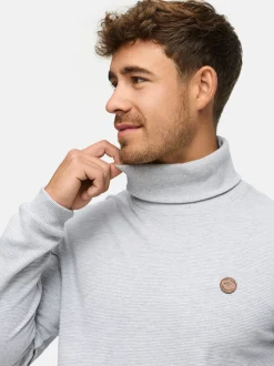 Indicode Herren Langarmshirt Rollkragen - INGuadalupe Roll neck in hellgrau