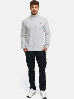 Indicode Herren Langarmshirt Rollkragen - INGuadalupe Roll neck in hellgrau