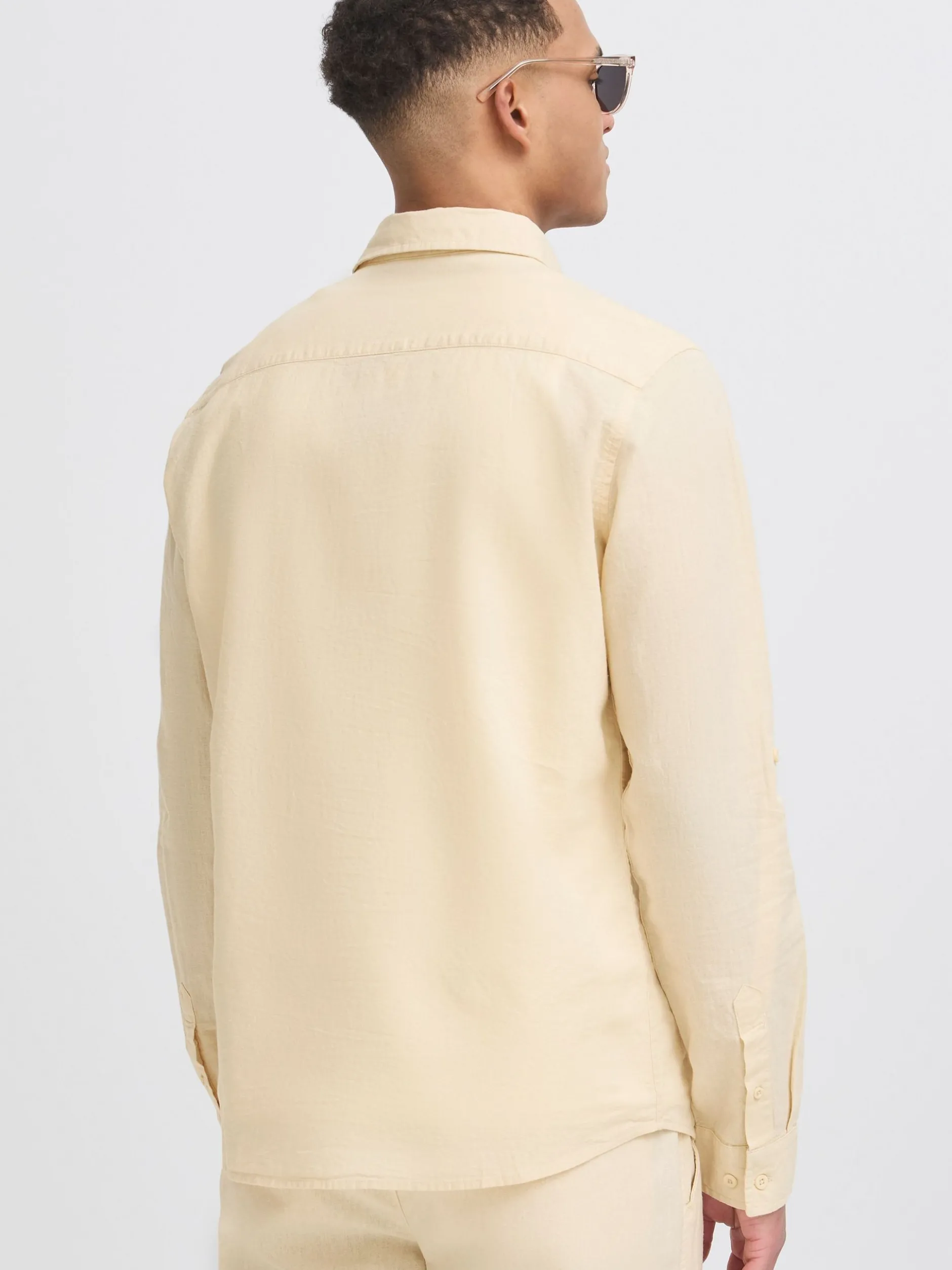 Indicode Herren Leinenhemd - IDMonko in beige