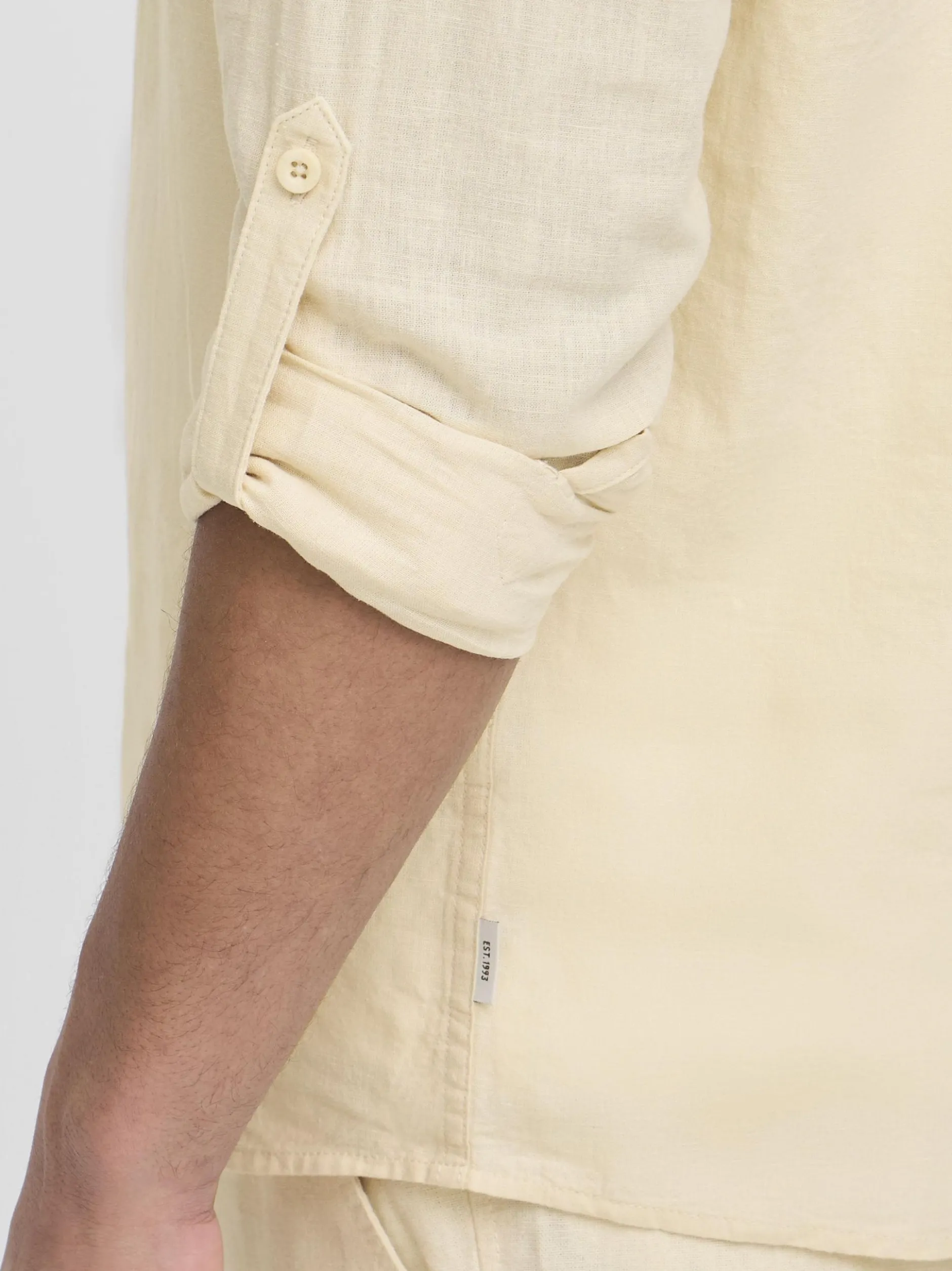 Indicode Herren Leinenhemd - IDMonko in beige