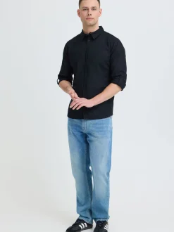 Indicode Herren Leinenhemd - IDMonko in schwarz