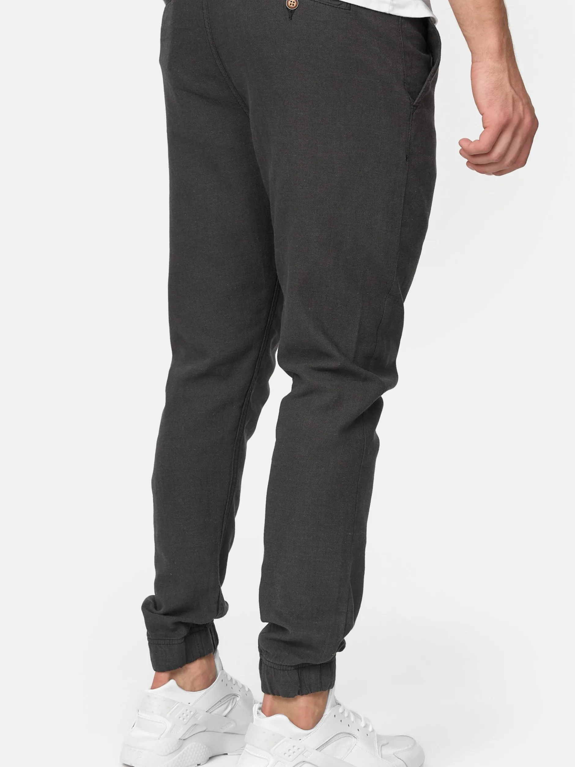 Indicode Herren Leinenhose - Blnda in schwarz