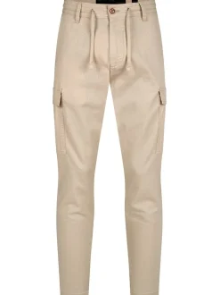 Indicode Herren Leinenhose Cargo - Leonardo in beige sand