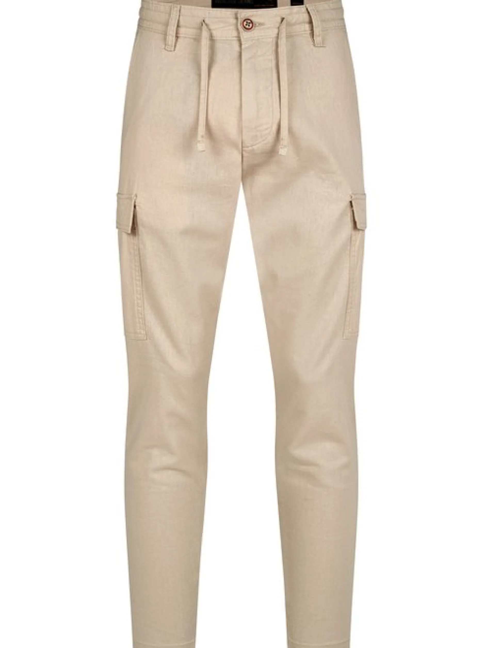 Indicode Herren Leinenhose Cargo - Leonardo in beige sand