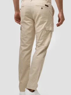 Indicode Herren Leinenhose Cargo - Leonardo in beige sand