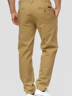 Indicode Herren Leinenhose - Veneto in beige sand