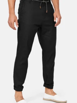 Indicode Herren Leinenhose - Veneto in schwarz