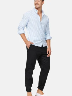 Indicode Herren Leinenhose - Veneto in schwarz