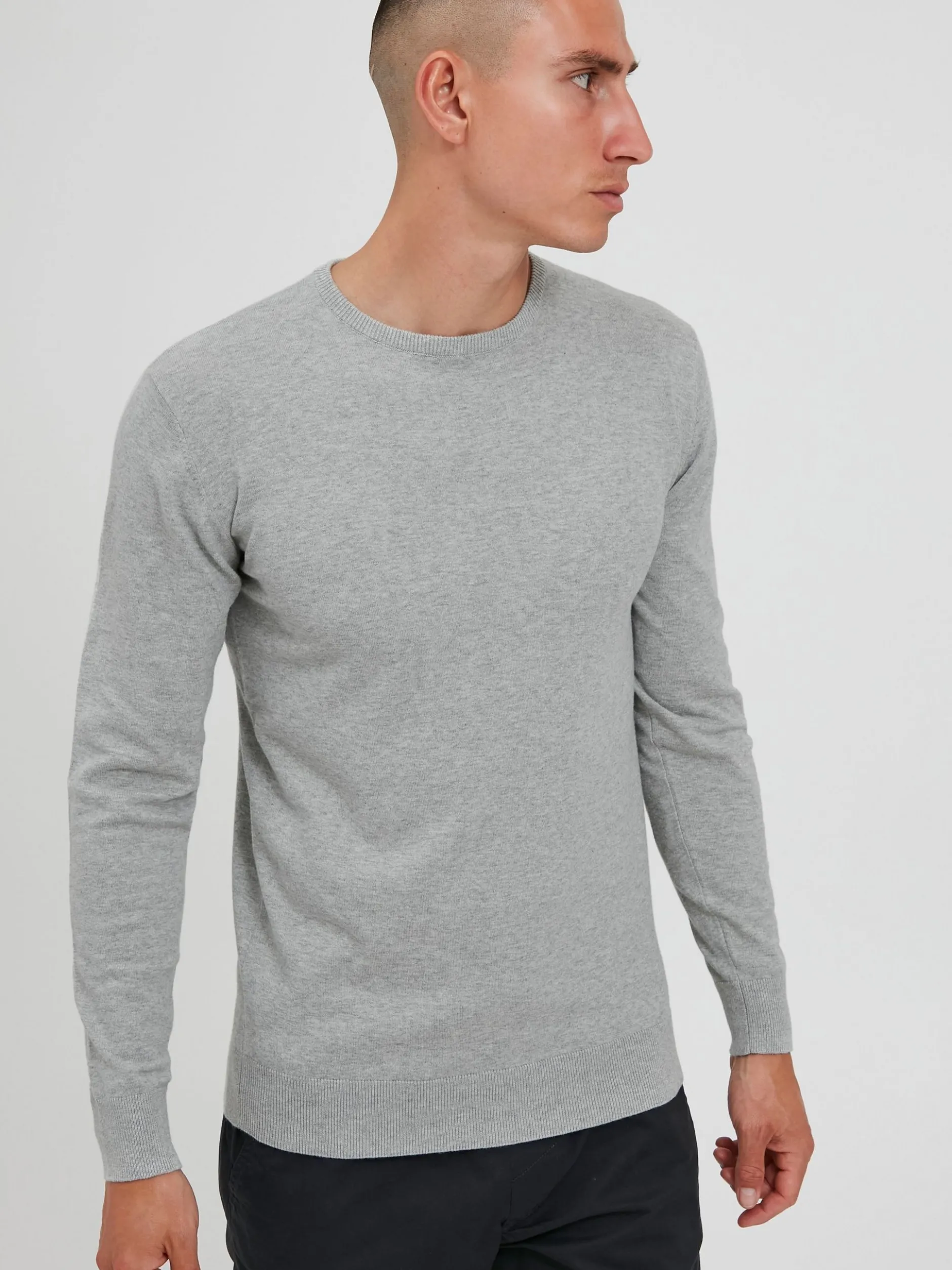 Indicode Herren Rundhalspullover - IDBadan in grau