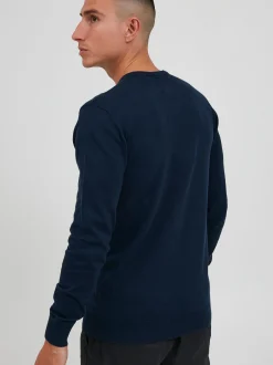 Indicode Herren Rundhalspullover - IDBadan in marine
