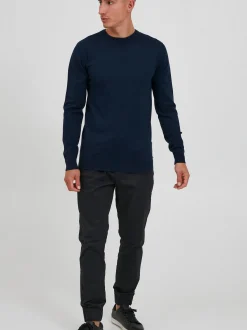 Indicode Herren Rundhalspullover - IDBadan in marine