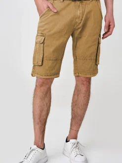 Indicode Herren Shorts Cargo - Blixt in camel