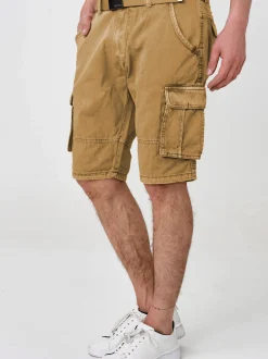 Indicode Herren Shorts Cargo - Blixt in camel