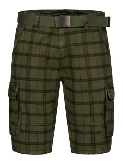 Indicode Herren Shorts Cargo - Blixt in grün mehrfarbig