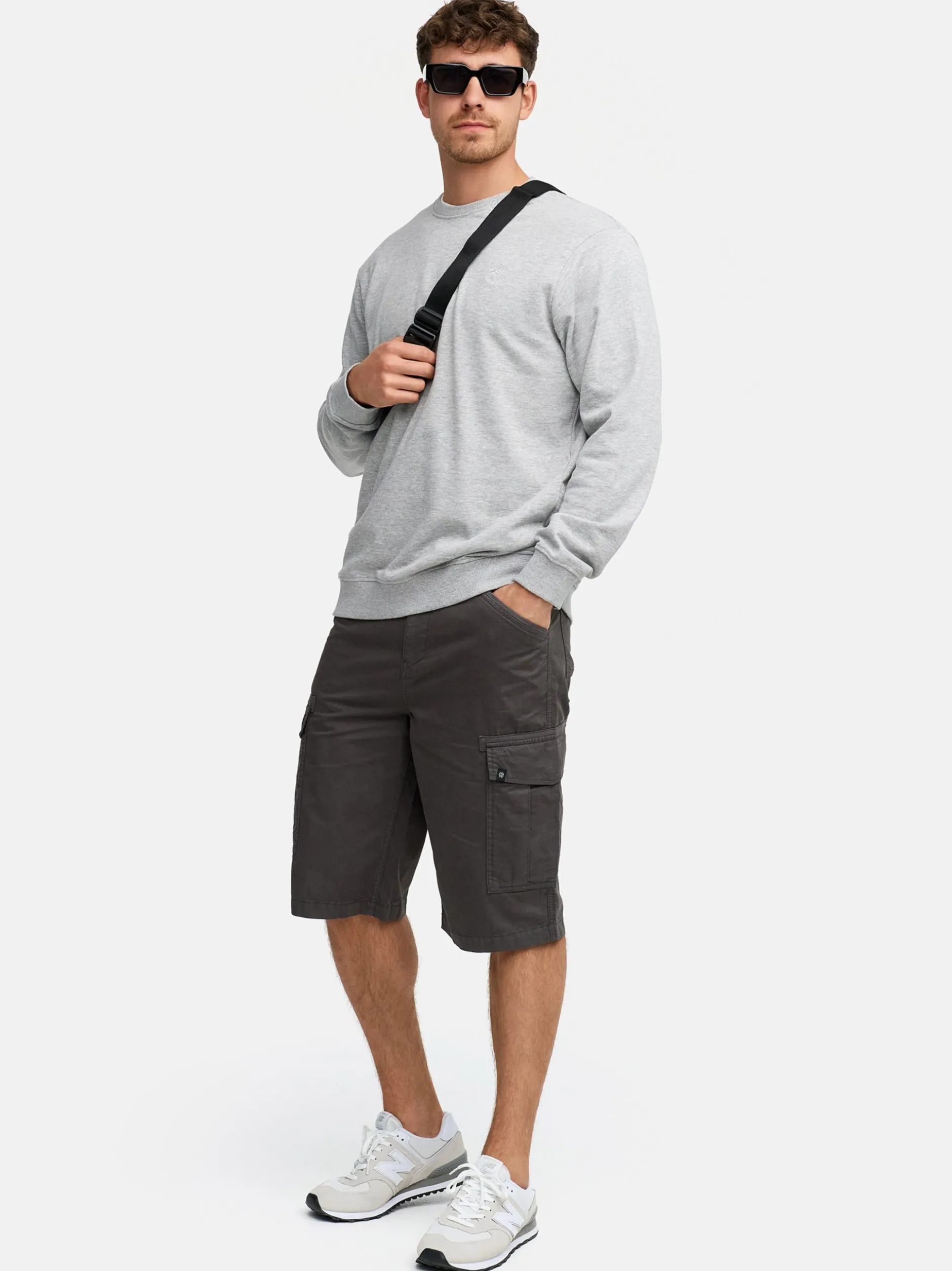 Indicode Herren Shorts Cargo - INNadim in anthrazit